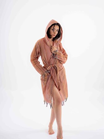 Gökkuşağı Peştemal Bornoz Model Plaj Elbisesi
