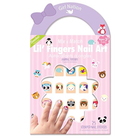 Girl Nation Lil' Fingers Nail Art Desenli Tırnak Çıkartmaları - Animal Friends