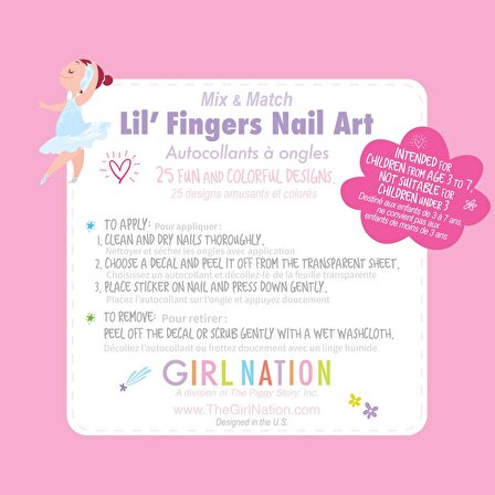 Girl Nation Yapışkanlı Küpe ve Desenli Tırnak Çıkartması Seti - Pretty Ballerinas