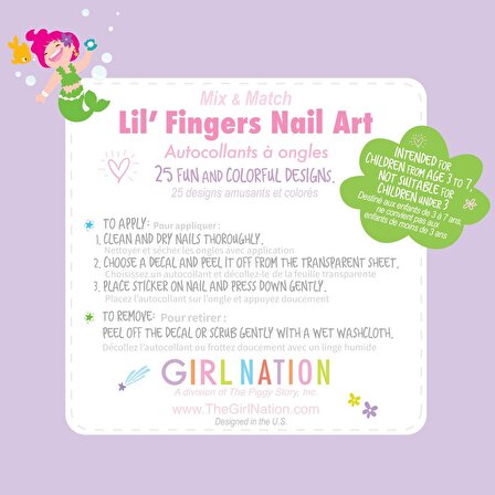 Girl Nation Lil' Fingers Nail Art Desenli Tırnak Çıkartmaları - Mermaids and Friends
