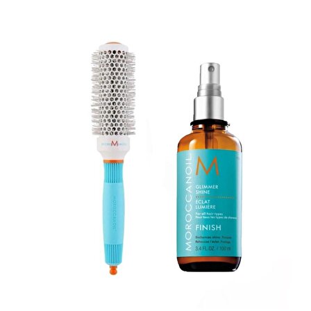 Moroccanoil Glimmer Shine Işıltılı Parlaklık Saç Spreyi 100ML + Saç Fırçası 2li Set