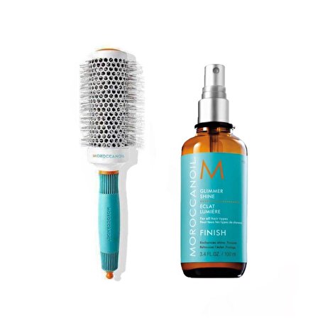 Moroccanoil Glimmer Shine Işıltılı Parlaklık Saç Spreyi 100ML +Brush Seramik Yuvarlak Saç Fırçası 45MM