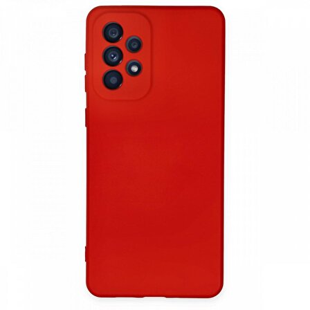Lenipa Samsung A23 Kırmızı İçi Kadife Kamera Korumalı Lansman Silikon Cep Telefonu Kılıfı
