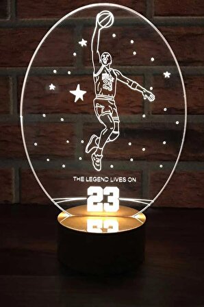 Michael Jordan Led Masa Lambası 7 Farklı Işık Renkli Basketbol Hediyesi Dekoratif Aydınlatma