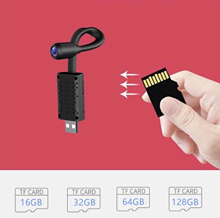 1080P USB Portatif Video Kamera 1080P SD Kart Yuvalı Kayıt Döngü 