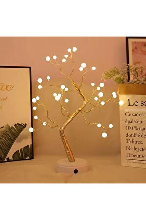 Dekoratif Led Işıklı Lamba Hediye Ağaç Masa Lambası Top