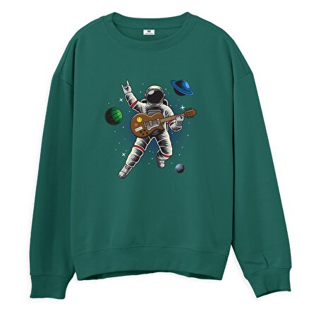 Astro-12  Baskılı Yeşil Sweatshirt