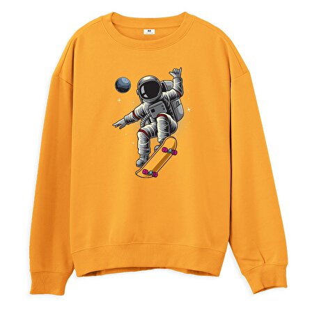 Astro-13 Baskılı Sweatshirt-Portakal