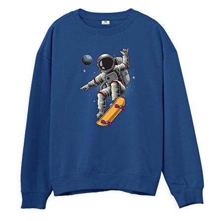 Astro-13 Baskılı Sweatshirt-Royal Mavi