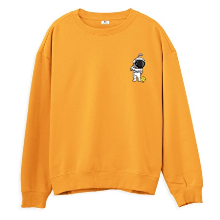 Astro-2 Baskılı Sweatshirt-Portakal