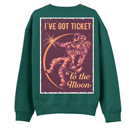 I’Ve got Tıcket Sırt Baskılı Sweatshirt-Yeşil