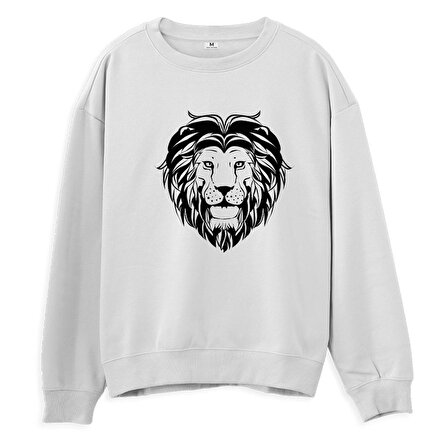 Lion Big  Baskılı Beyaz Sweatshirt