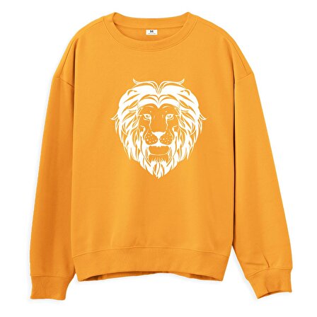 Lion Big Baskılı Sweatshirt-Portakal