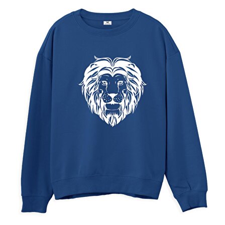 Lion Big Baskılı Sweatshirt-Royal Mavi