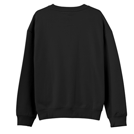 Nautical  Baskılı Siyah Sweatshirt