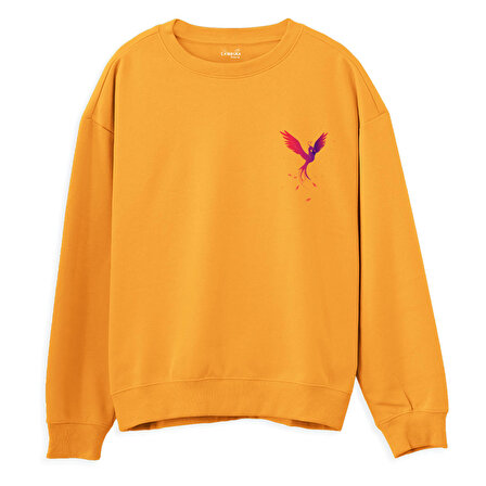 Phoenix Baskılı Sweatshirt-Portakal
