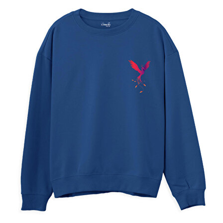 Phoenix Baskılı Sweatshirt-Royal Mavi