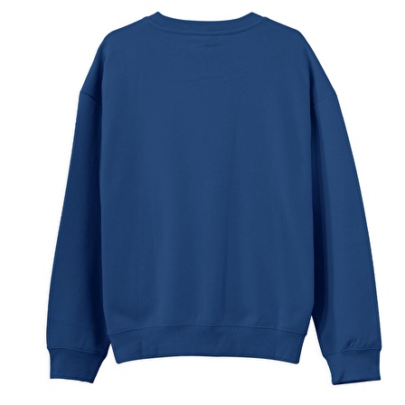 Ship Baskılı Sweatshirt-Royal Mavi