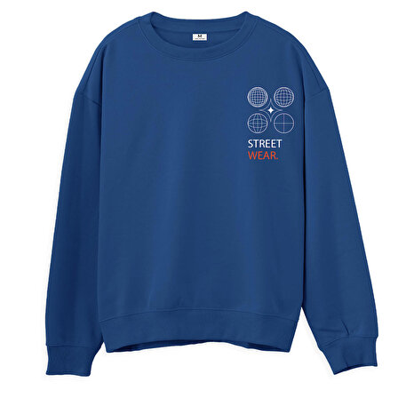 Street Wear Sweatshirt-Royal Mavi