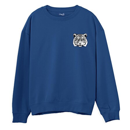 Tiger Baskılı Sweatshirt-Royal Mavi