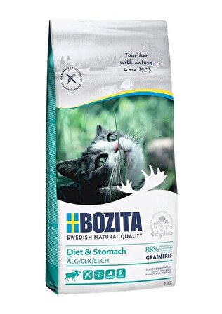 Bozita Sensitive Diet&Stomach Tahılsız Geyik Etli Yetişkin Kedi Maması 2 Kg