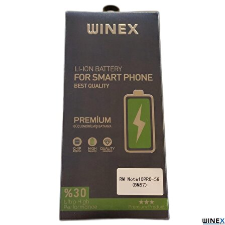 Winex Redmi Note 10 Pro Uyumlu Güçlendirilmiş Premium Batarya