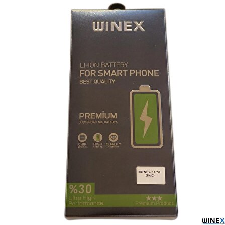 Winex Redmi Note 11 5G Uyumlu Güçlendirilmiş Premium Batarya