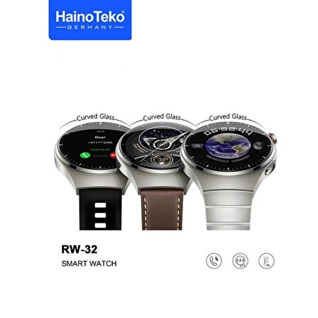 Haino Teko RW32 Watch 4 Pro Curved Amoled Ekran Android İos HarmonyOs Uyumlu Akıllı Saat Siyah