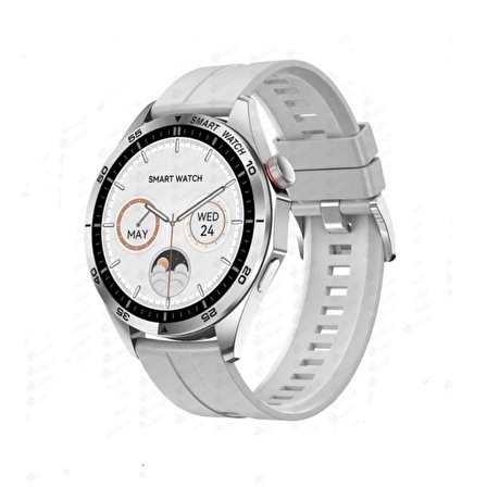 Haino Teko RW44 Watch GT4 Amoled Ekran Android İos HarmonyOs Uyumlu 3 Kordonlu Akıllı Saat Gümüş