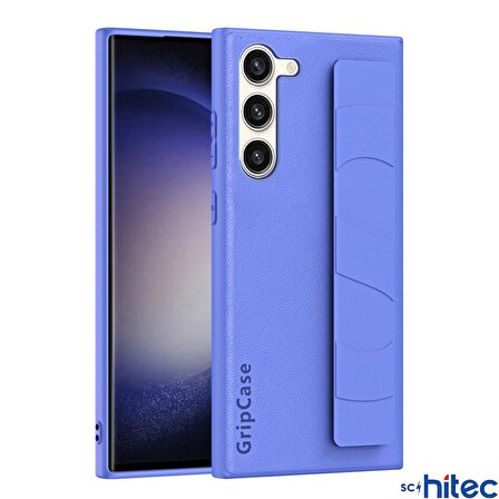 ScHitec Samsung Galaxy S24 Uyumlu Premium Case Parmak Askılı Telefon Kılıfı Mavi