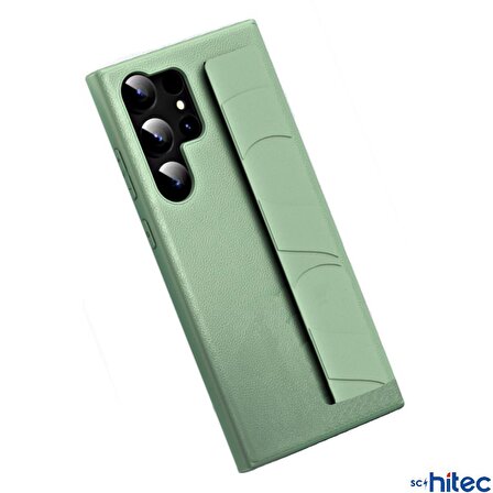 ScHitec Samsung Galaxy S24 Ultra Uyumlu Premium Case Parmak Askılı Telefon Kılıfı Yeşil