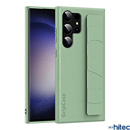 ScHitec Samsung Galaxy S24 Ultra Uyumlu Premium Case Parmak Askılı Telefon Kılıfı Yeşil