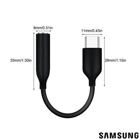 Samsung UC10 Type-C to 3.5mm Jack Dönüştürücü Adaptör Siyah İthalatçı Garantili