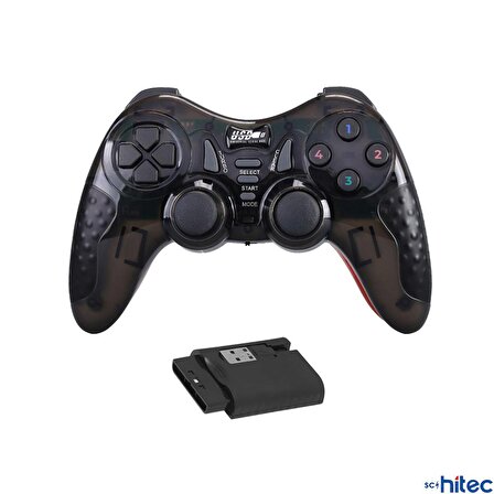 ScHitec 7in1 PC/PS2/PS2/PS3/PC360/TV/TVBOX/Android Cihazlar ile Uyumlu Kablosuz Gamepad Siyah