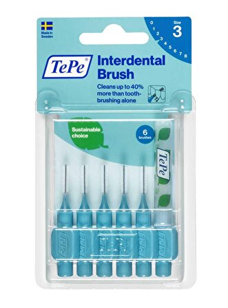 Tepe Interdental Brush Arayüz Fırçası Mavi 0.6 mm 6 lı