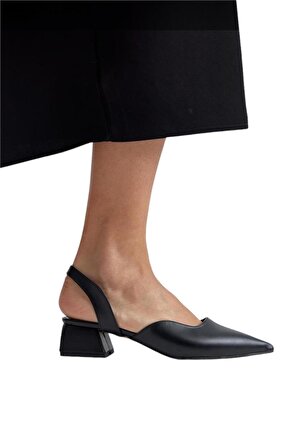 Kadın Kısa Topuklu Ayakkabı 4 cm SİYAH