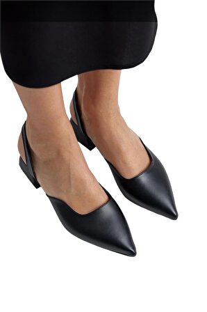Kadın Kısa Topuklu Ayakkabı 4 cm SİYAH