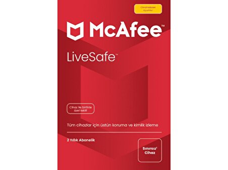 McAfee LiveSafe 2 Yıllık Abonelik (Sınırsız Cihaz)
