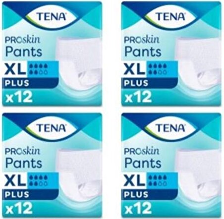 Tena Proskin Pants Plus 6 damla Emici Külot Ekstra Büyük Boy Xlarge 12'li 4 paket / 48 adet