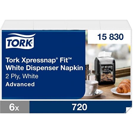 Tork Xpressnap Fit Extra Yumuşak Çift Katlı 36 Paket x 120 Yaprak Advanced Peçete (15830)