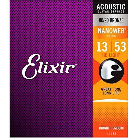 Elixir 013-053 Nanoweb Bronz Akustik Gitar Teli (11182)