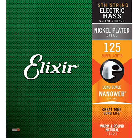 Elixir 15425 Nanoweb Super Light Tek Bas Gitar Teli (125)