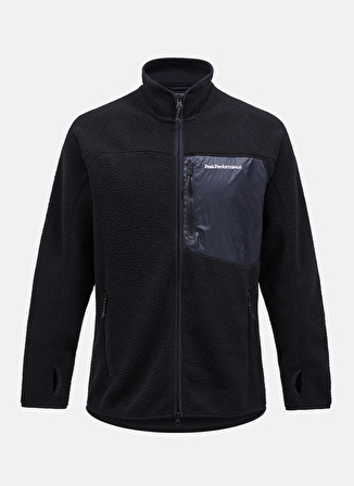 Peak Performance Düz Siyah Erkek Polar Sweatshırt G79711030_M Pile Zip Jacket