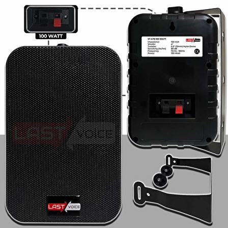 Lastvoice Black Large Plus Paket-1 Hoparlör ve Anfi Anons Ses Sistemi Seti