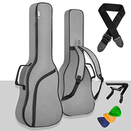 Midex CS-41PAK Akustik Gitar Çantası Soft Case Kılıf Gigbag (Askı Capo Pena Dahil)