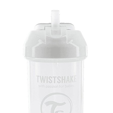 Twistshake Pipetli Alıştırma Bardağı 6+m Beyaz 360 ml