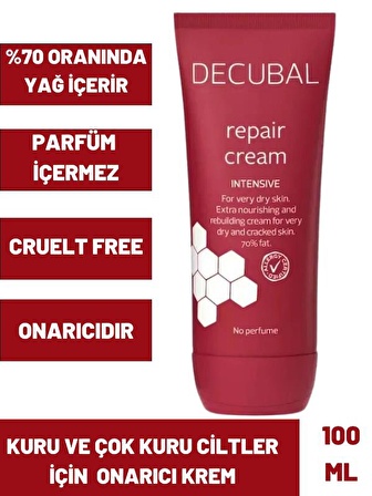 Decubal Çok Kuru ve Hasarlı Ciltler için Ekstra Besleyici 100 ml Onarıcı Krem