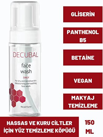 DECUBAL Face Wash Hassas ve Kuru Ciltler için Yüz Temizleme Köpüğü 150 ML
