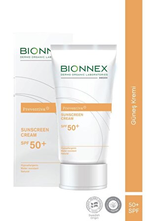 Bionnex Preventiva 50+ Faktör Hassas Ciltler İçin Renksiz Yüz Güneş Koruyucu Krem 50 ml