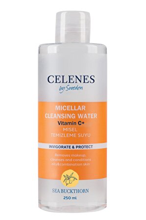 Celenes Sweden Karma ve Yağlı Cilt için Temizleyici C Vitaminli Yüz Temizleme Suyu 250 ml 